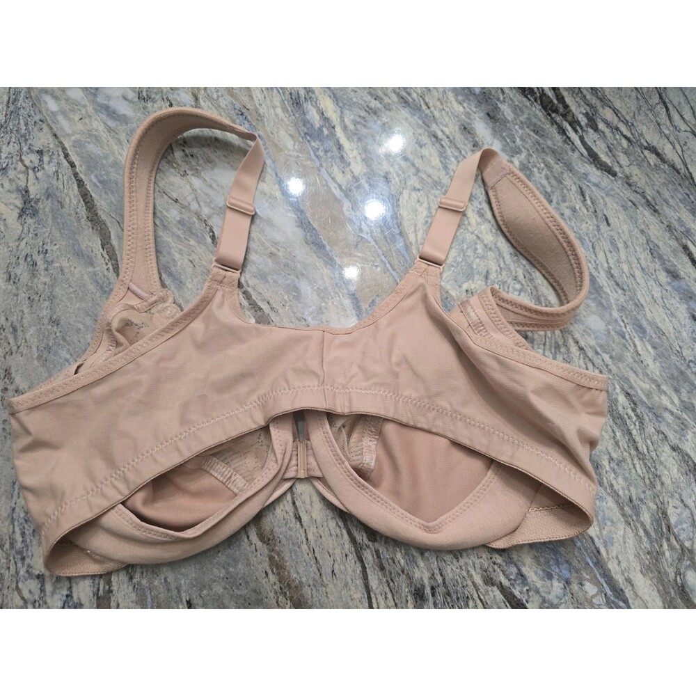 Glamorise 1241 Front-Closure Plus Size WonderWire Underwire Bra 42B Cafe Nude - Picture 6 of 11